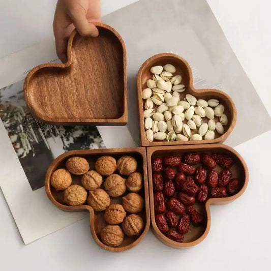 Heart Shaped Wooden Snack Tray