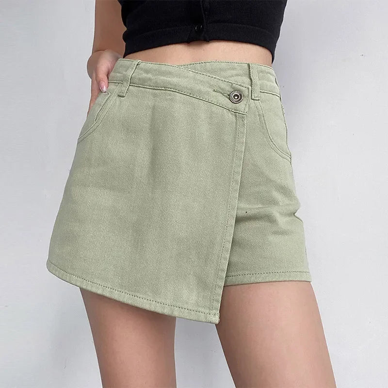 Wrapover Denim Skort