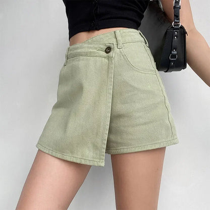 Wrapover Denim Skort